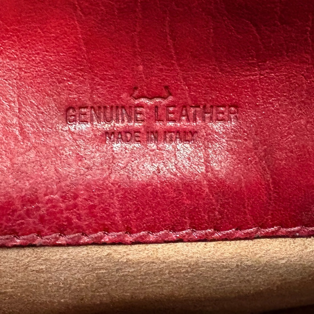 Italian Leather Crossbody Bag Red | Genuine Leather | Made in Italy | NWOT - Picture 10 of 14